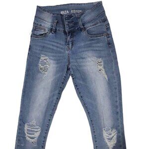 Ibiza Women's Blue High Rise Push Up Jeans